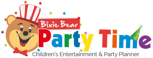 Bixie Bear Party Time Logo